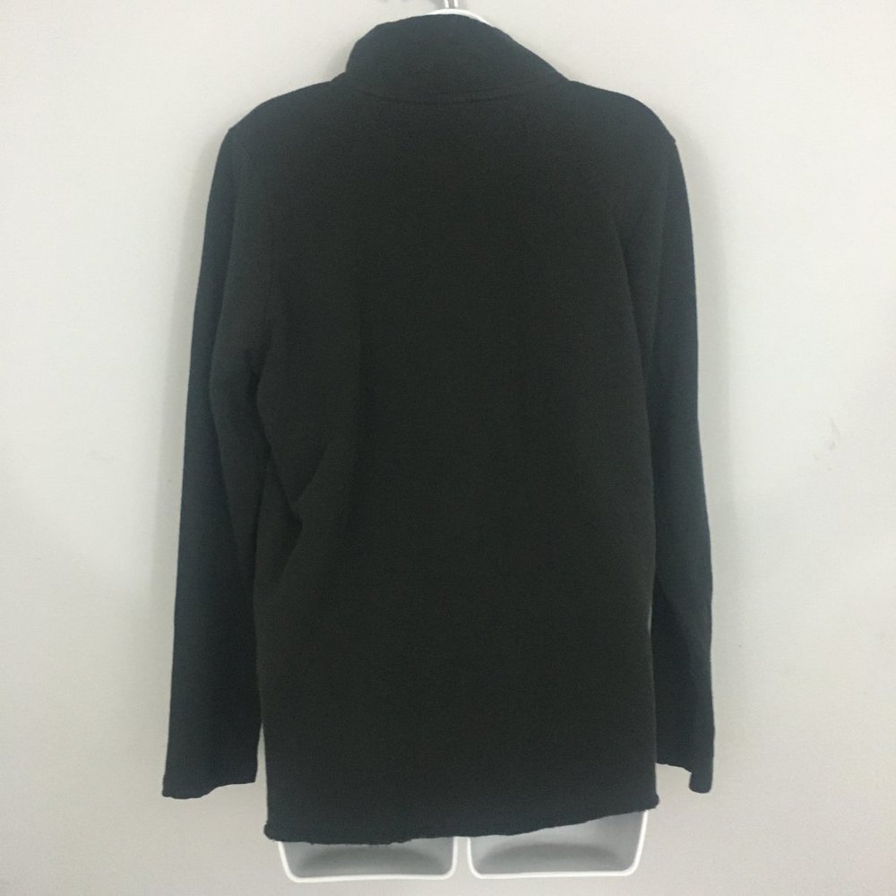 PINK Victorias Secret Womens M Black White Graphic 1/4 Zip Collared Sweatshirt - Picture 4 of 7